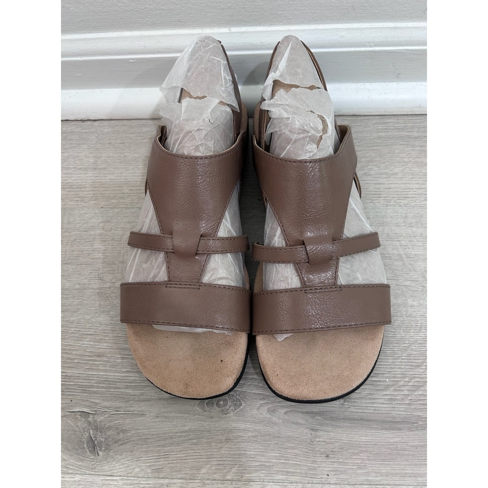 LifeStride Ezriel Taupe Brown Strappy Slingback Comfortโ Sandals Womens 7M EUC